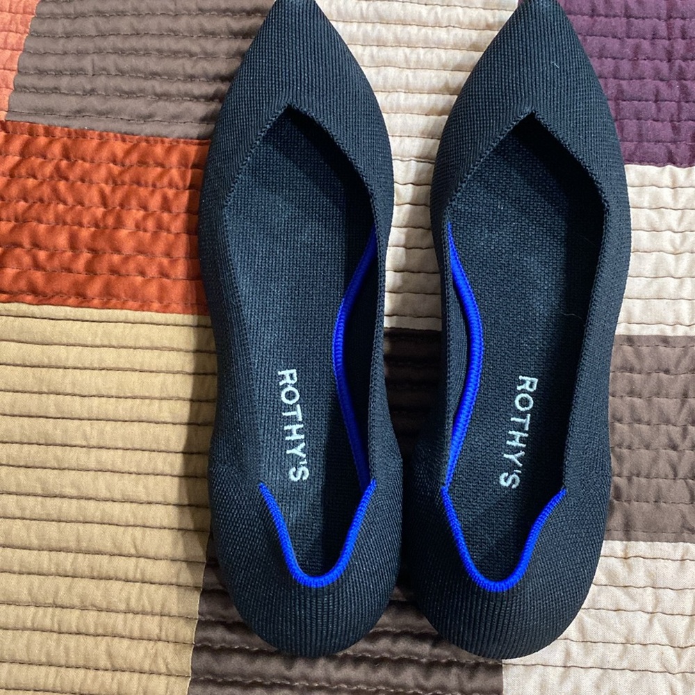 ROTHY'S The Point Black Flat Shoes Size 10